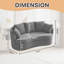Causeuse avec housse en chenille et coussins de l 73,8 po-2129980931