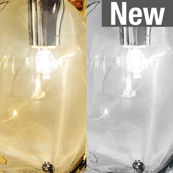 Puppet 18 - Light Chandelier, Amber Transparent;Crystal Transparent, Matte Black