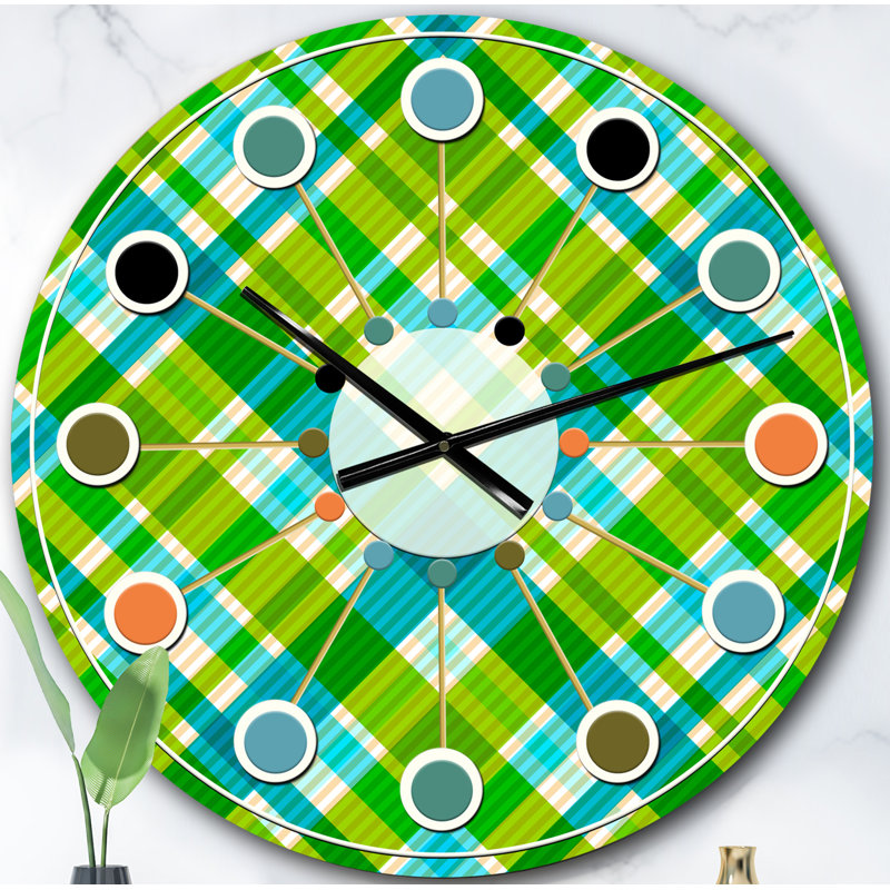Horloge murale Tartan, Surdimensionné