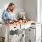 Kitchen Island Cabinet, Sideboard With Pull-Out Trash Bin, Sliding Doors & 3-Tier Spice Organizer-1084345566