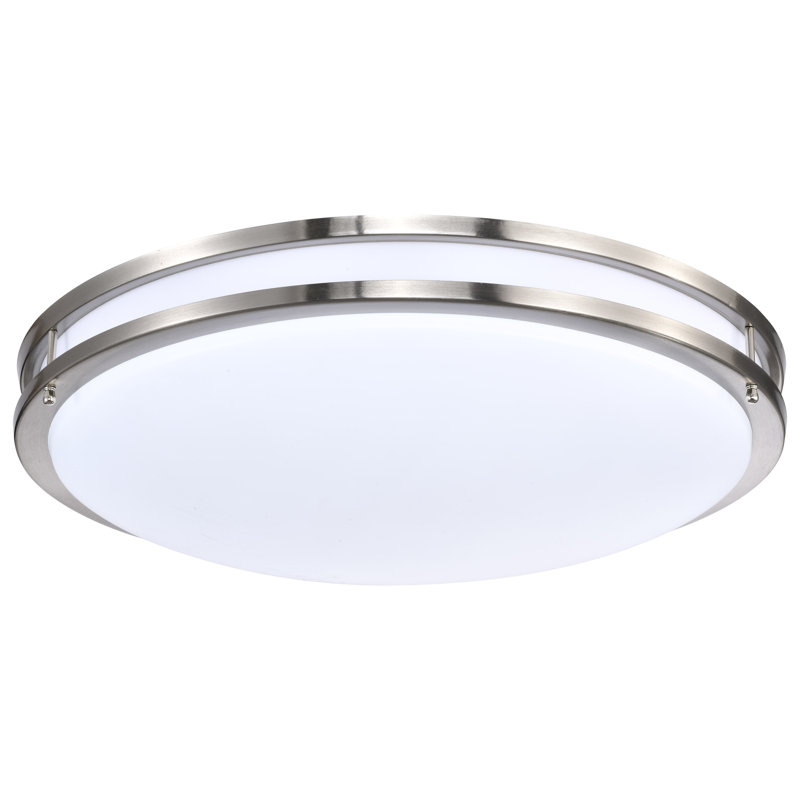 Florez 1 -Light LED CCT Selectable Flush Mount, Brushed Nickel, 3.75" H x 24" W x 24" D