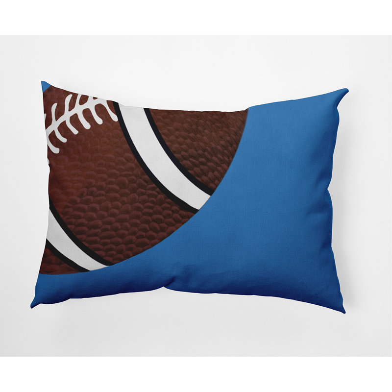 Blue and Brown Football Design Outdoor Throw Pillow
