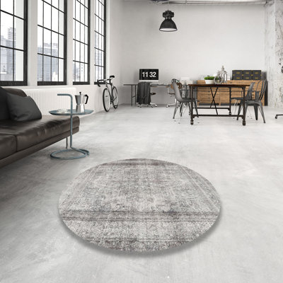 Tapis gris/brun clair traditionnel