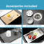 L'évier de cuisine en acier inoxydable, surdimensionné 33 x 22 avec planche à découper, offre un évier à simple cuve de drainage d'eau, une surface de travail efficace