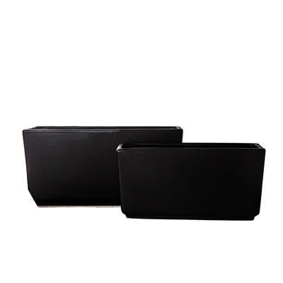 Ceramic Rectangle Pot Matte Finish Black