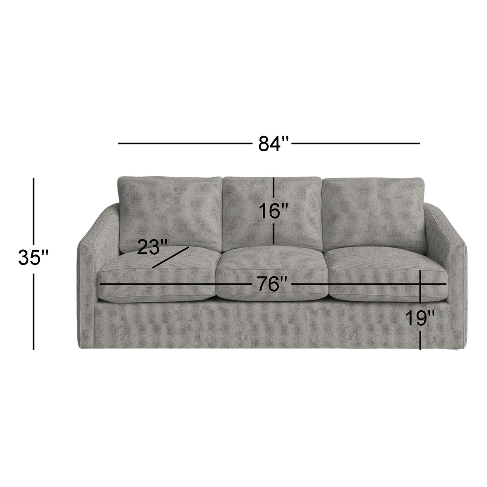 Minty 84'' Upholstered Sofa, Ida Light Gray