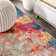 Lasley Contemporary POP Modern Abstract Cream/Blue Rug