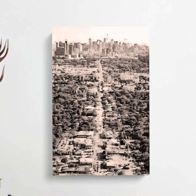 Road To The Miami Florida Skyline In Abstract - Wrapped Canvas Painting
