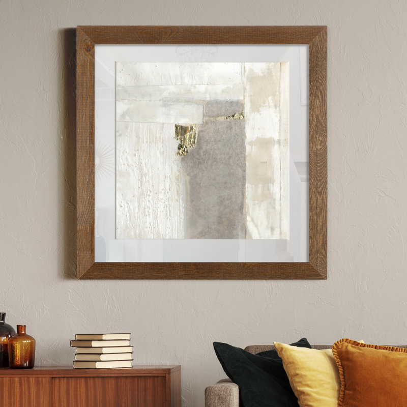 Or neutre II-impression sur papier, H 31,5 po x l 31,5 po x P 1,5 po, Érable encadré