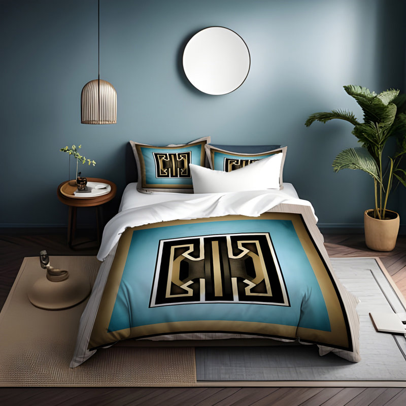 Polyester Abstract Duvet Cover, Queen Duvet Cover + 2 Queen Shams