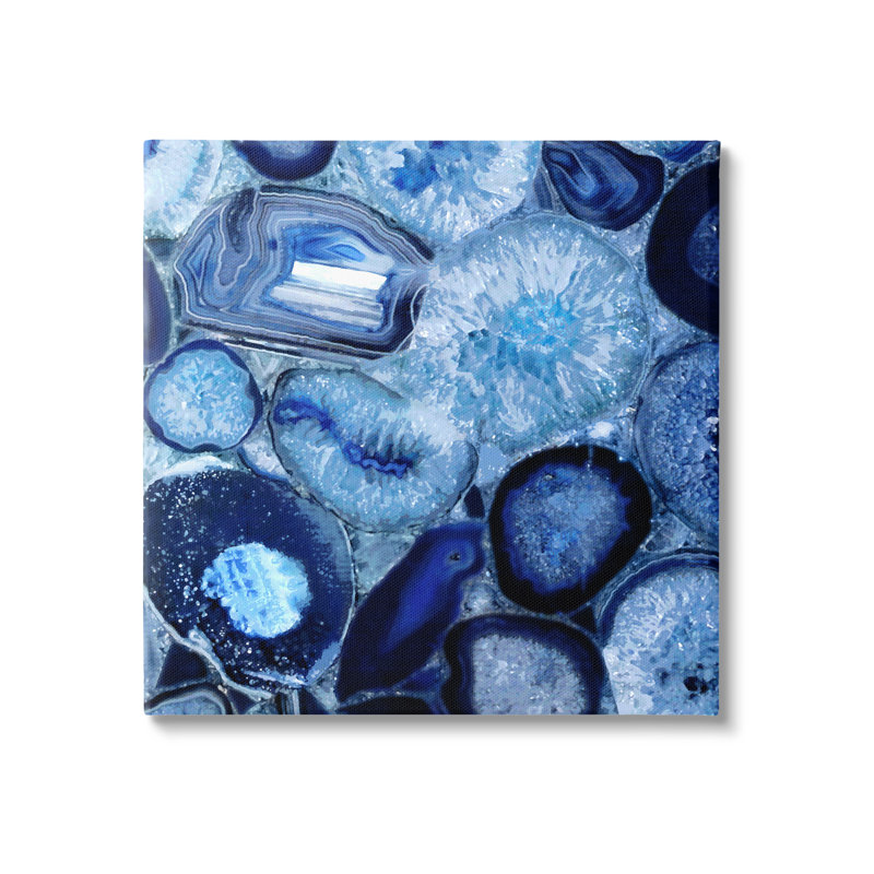 Blue Geode Abstract 36" x 36" Canvas Wall Art