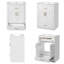Meuble-lavabo blanc 24 po avec lavabo en céramique - Armoire compacte, 2 portes et tiroir coulissant-1766960446