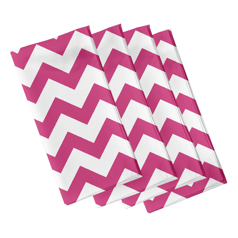 Largel Polyester Chevron Square Napkin, Pink