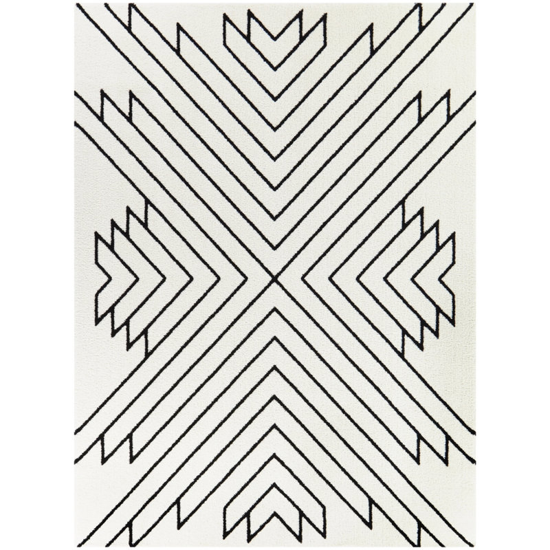 Wellfleet noir / blanc Jackson, Rectangle 5 pi 3 po x 7 pi