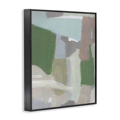 Abstrait vert printanier, art de la giclée encadrée, design par Pamela Munger