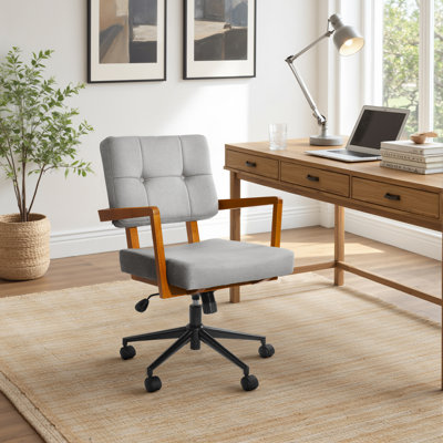 Upholstered Swivel Home Office Desk Chair