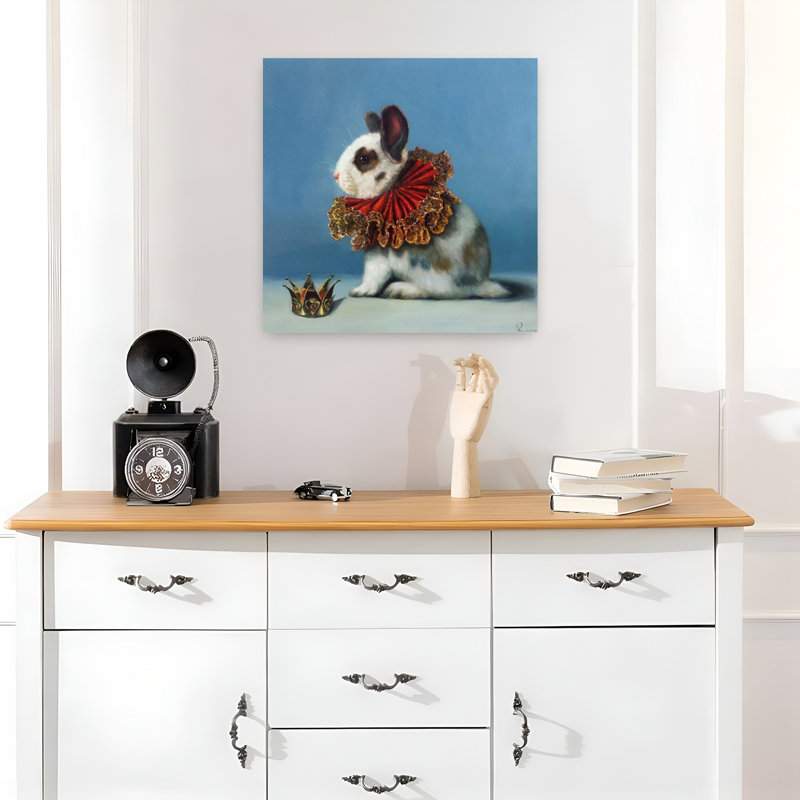 Queen of Hearts, art contemporain de lapin, architecture urbaine, H 18 po x l 18 po