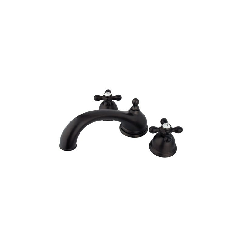 Double Handle Deck Mounted Roman Tub Faucet, Oil Rubbed Bronze
