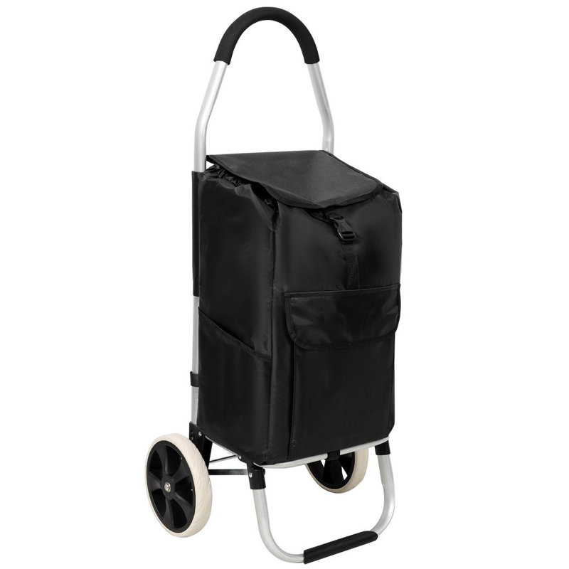 Chariot de magasinage avec roues, Noir