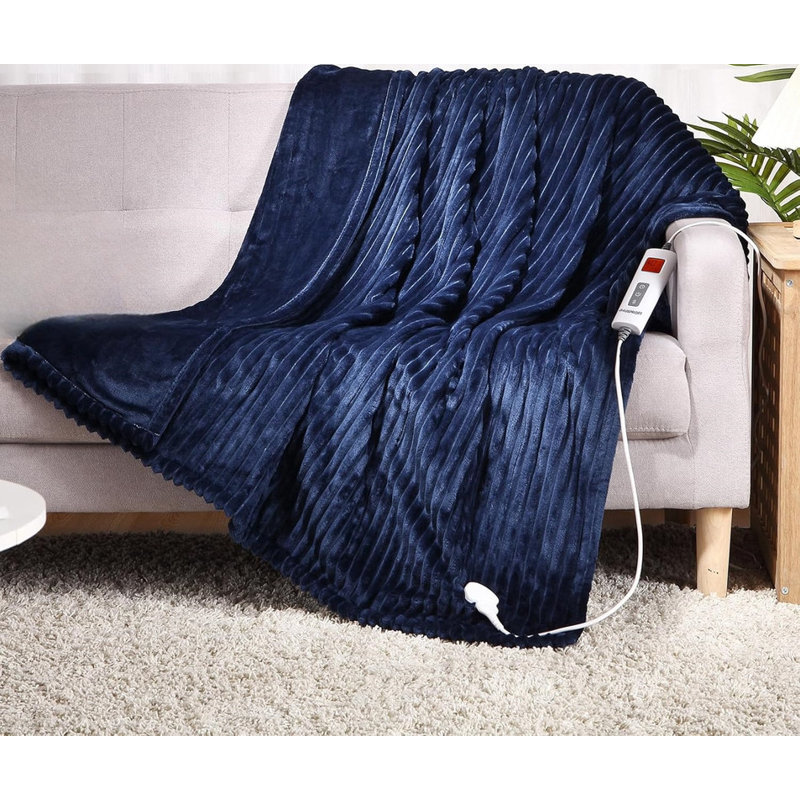 Adaisha Heated Blanket, 180cm W x 130cm L, Navy