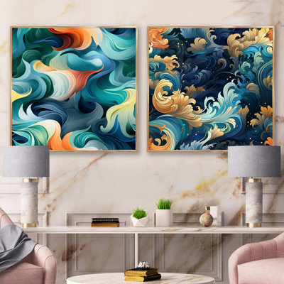 Plongée sous-marine Deep Sea - Ensemble de 2 collages nautiques et carrés