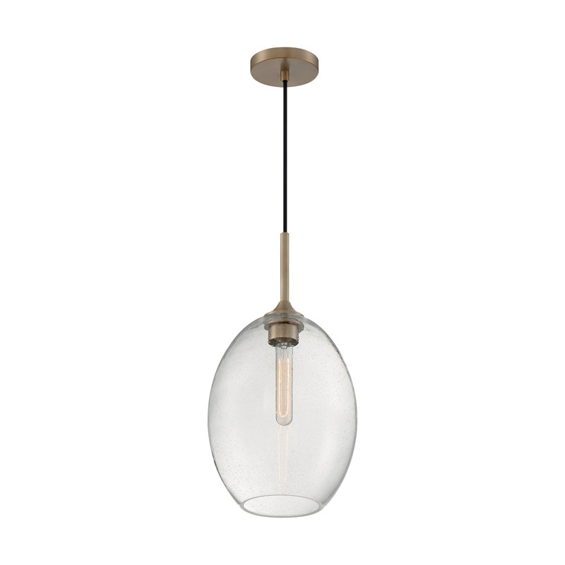 Paule 1 - Light Single Pendant, 19.13" H x 9.63" W x 9.63" D, Burnished Brass