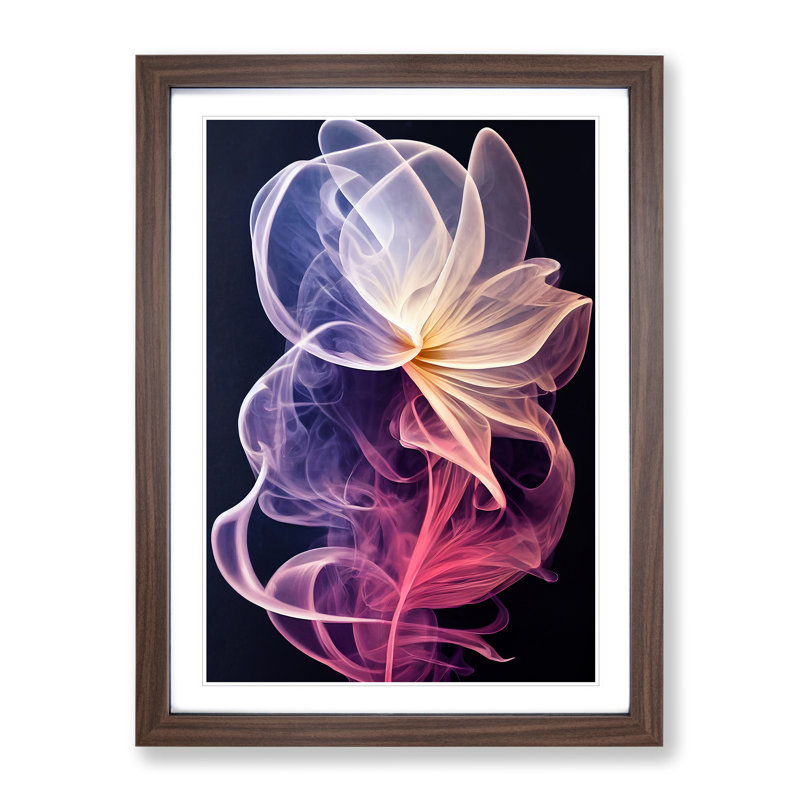 Flower Abstract No.2 - Wall Art, 34cm H x 25cm W x 2cm D, Walnut Framed