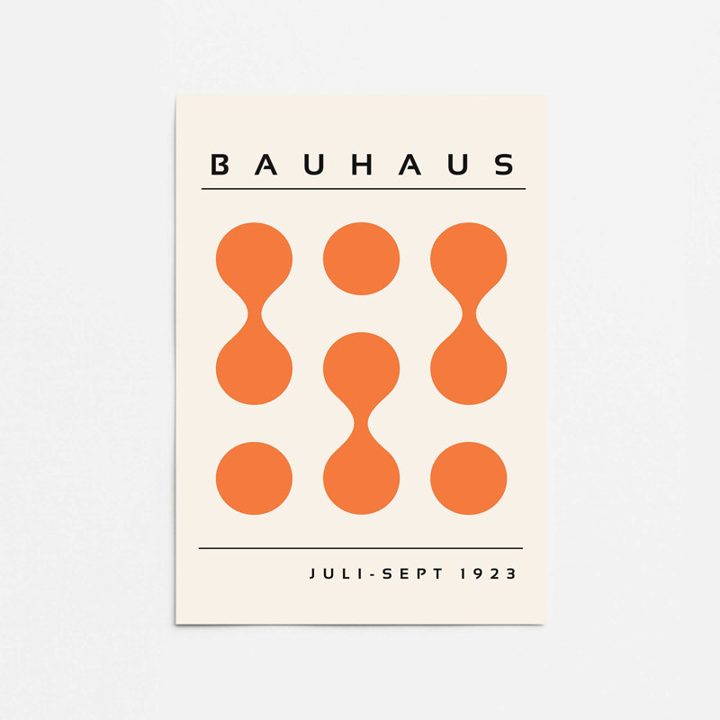Orange Bauhaus Flow Print, 20" H x 16" W x 0.1" D, Does Not Apply, Frameless Print
