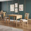 Ensemble de table de salle à manger 3 pièces pour 2 personnes avec abattant, table pliante et chaises rembourrées en lin-21456254