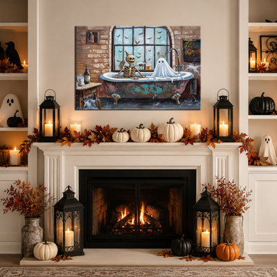 Automne, art mural d'Halloween, images fantômes, décoration murale, images d'Halloween, peinture fantôme, art mural sur toile Halloween