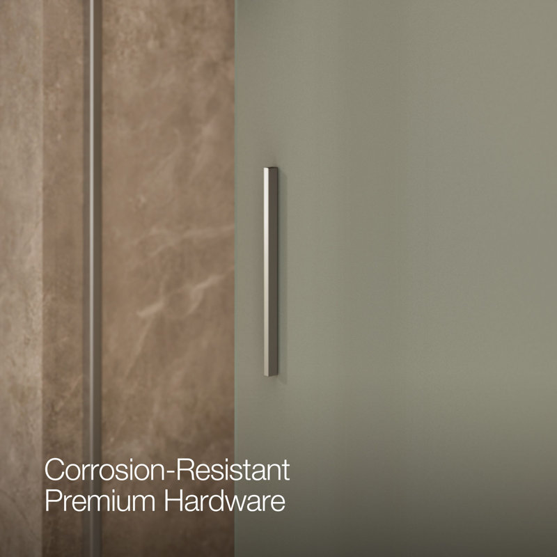 Levity 74" H x 59.63" W Bypass Shower Door with CleanCoat® Technology, Matte Nickel, Frosted