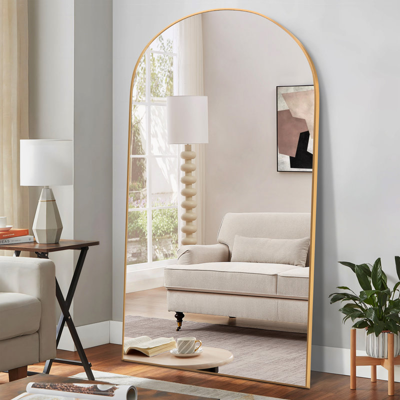 Andin Arch Metal Full Length Mirror, Gold, 71" x 32"