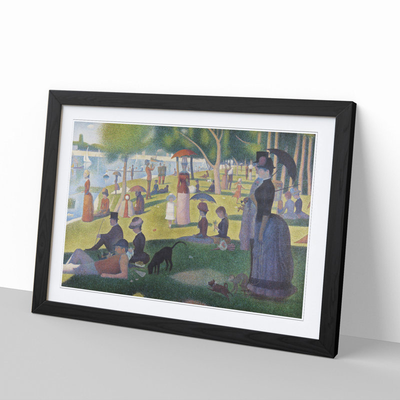 A Sunday on La Grande Jatte by Georges Seurat - Framed Print, 27cm H x 36cm W x 2cm D, Black Framed