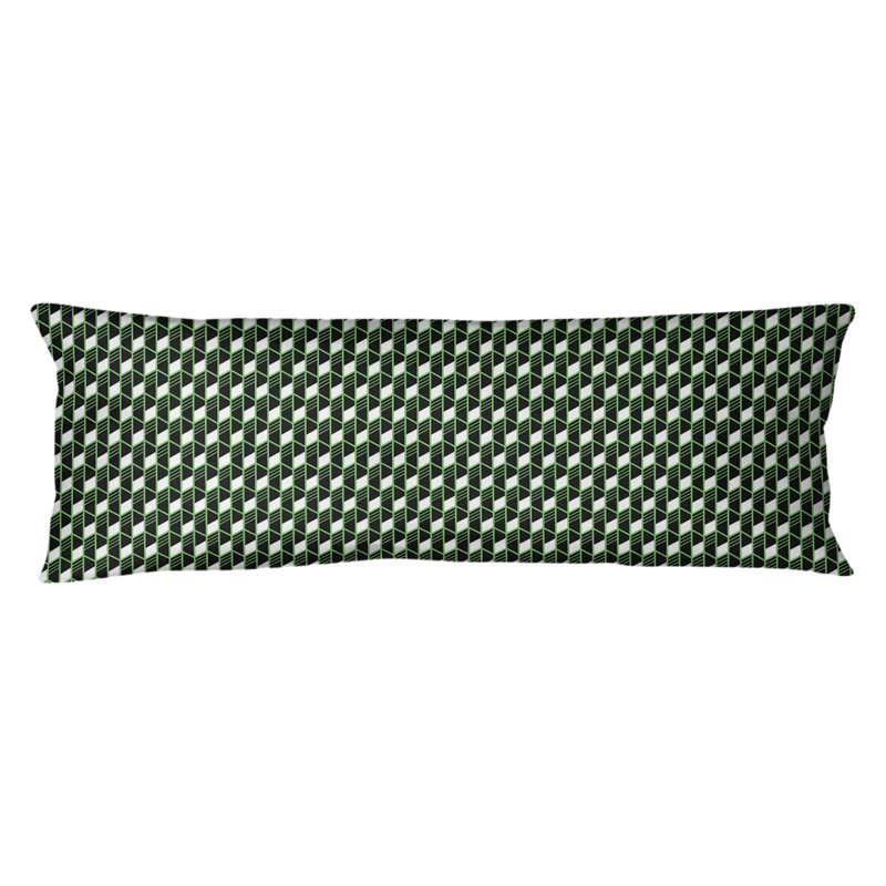 Coussin lombaire géométrique, Bourre en polyester, Vert