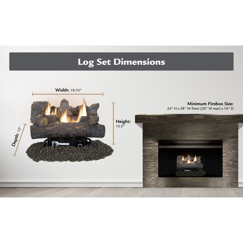 Southern Oak Vent Free Gas Log Set 30,000 BTU's