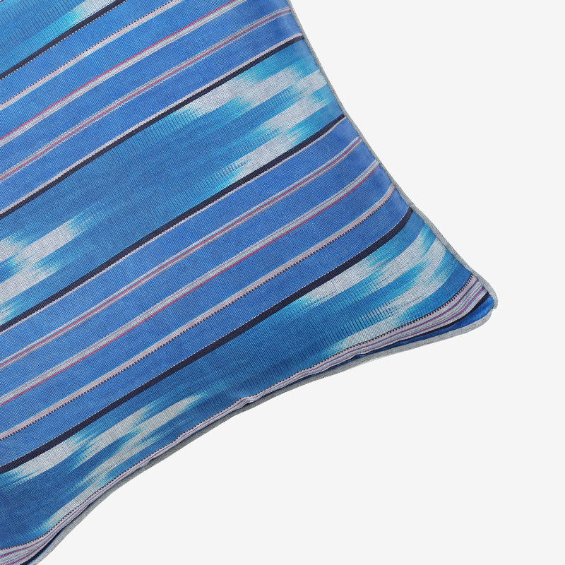 Kutnu Striped Throw Pillow Cover, 45cm H x 45cm W, Square, Blue