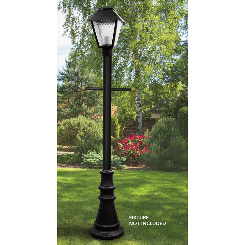 Solus 6ft. Surface Mount Lamp Post with Decorative Cross Arm and Decorative Base Cover