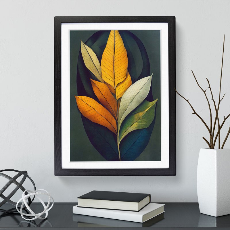 A Spectacular Leaves - Single Picture Frame Print, 34cm H x 25cm W x 2cm D, Black