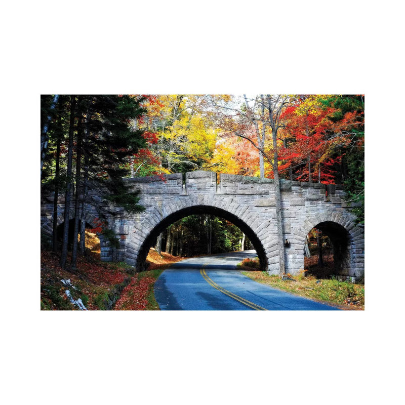 Stone Bridge Over A Carriage Road by George Oze - Wrapped Canvas Print, 101.6 cm H x 66.04 cm W x 1.91 cm D