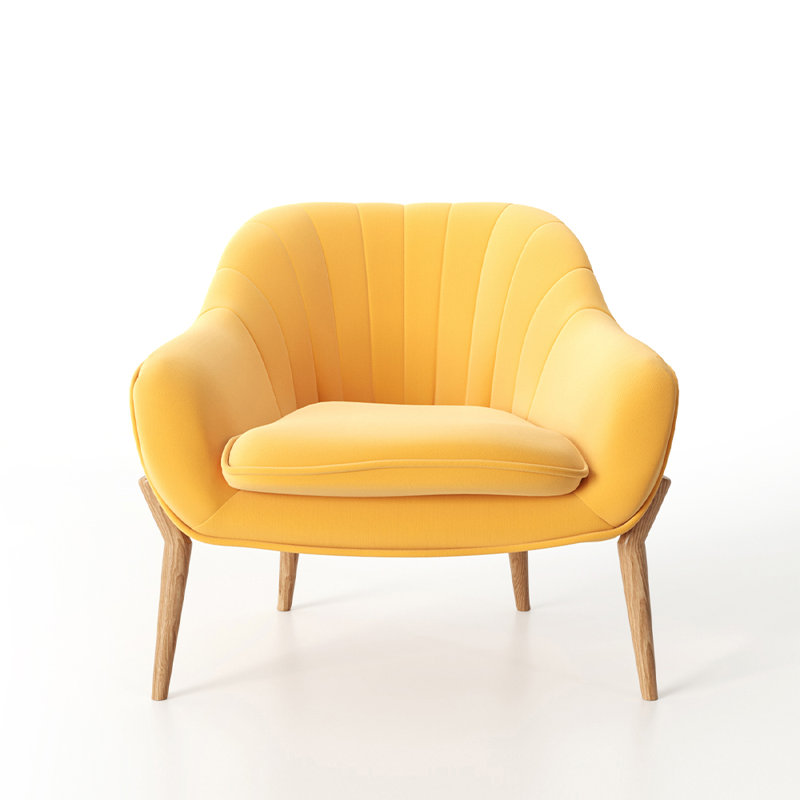 Hrahad Upholstered Armchair, Yellow