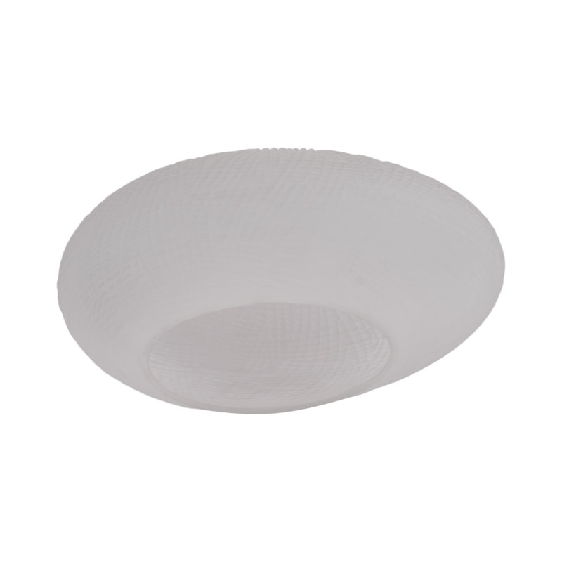 Handmade Glass Table Vase, Textured White, 8" H x 10" W x 5" D