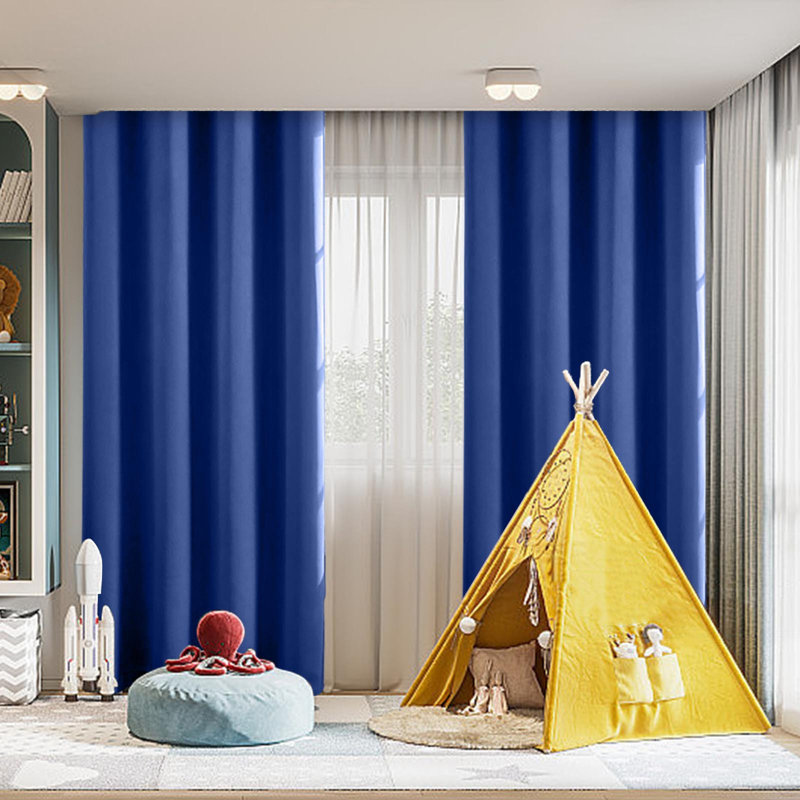 Paire de rideaux avec rideaux superposés de l 63 po x L 52 po pour chambre à coucher, E