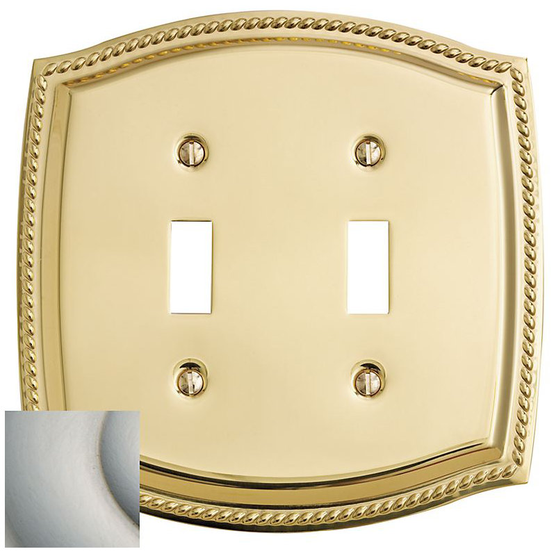 2-Gang Toggle Light Switch Wall Plate, Satin Nickel