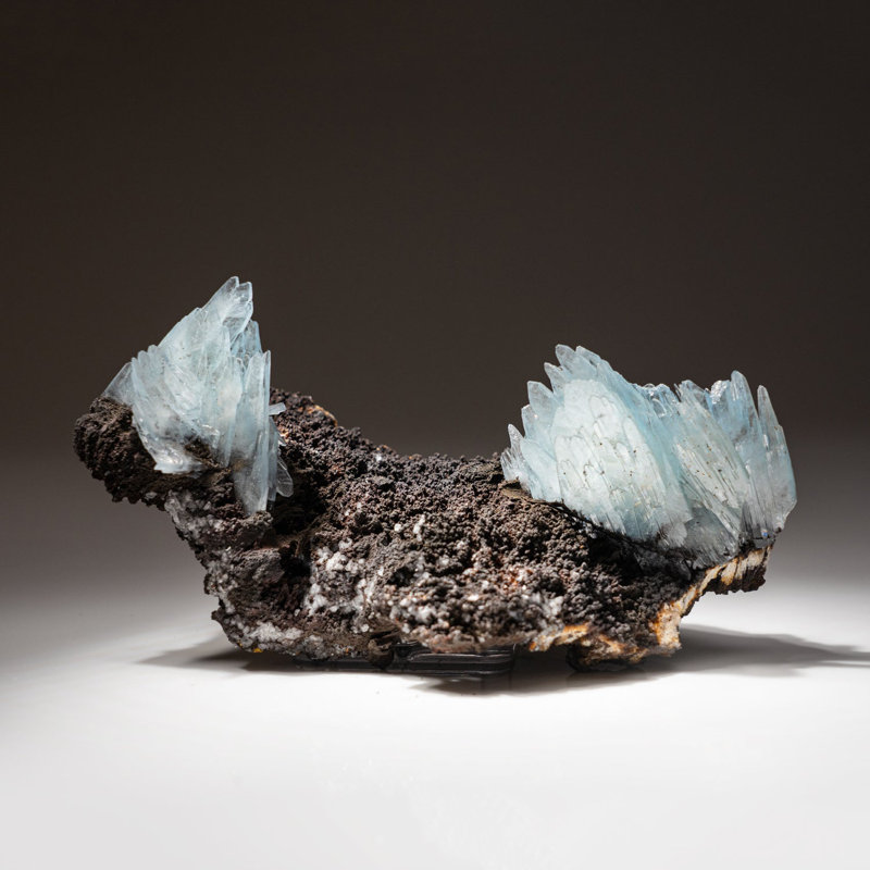 Barite on Geothite from Jebel Ouichane, Beni Bou Ifrour, Nador, Nador Province, Oriental Region, Morocco