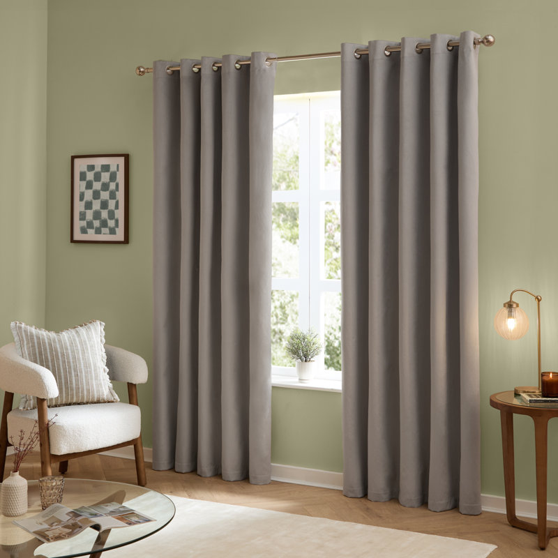The Ultimate Velvet Blackout Curtain Panel Pair, Silver, 117cm Width x 137cm Drop