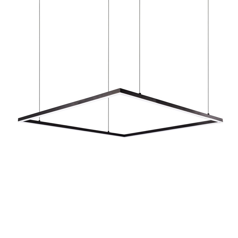 Piazza 1 - Light LED Kitchen Island Pendant, Black, 1" H x 70.875" W x 70.875" D
