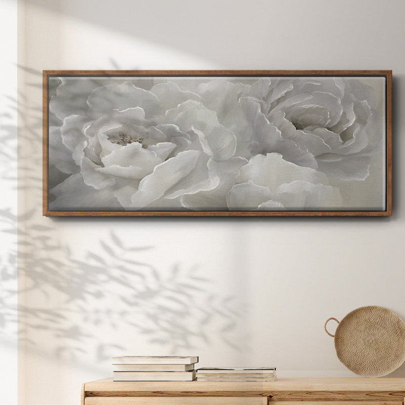 Doux pivoine, toile encadrée, H 20 po x l 50 po