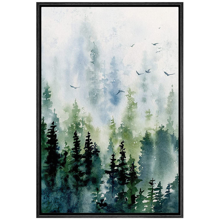 IDEA4WALL Canvas Print Wall Art Watercolor Pastel Pine Tree Bird Sky Nature  Wilderness Illustrations Modern Art Decorative Landscape Colourful For Living  Room, Bedroom, OfficeFCV-A017-2206 Wayfair Canada