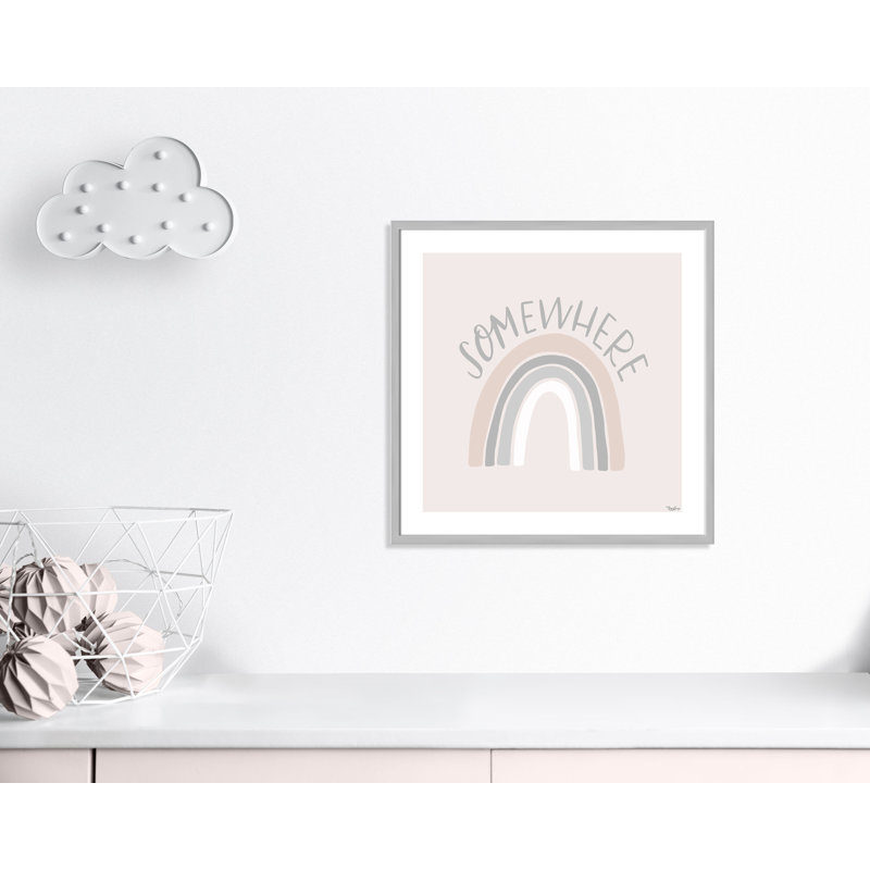 Décoration murale pour enfants quelque part, H 27,5 po x l 27,5 po x P 1,19 po, Encadré de boîte argent