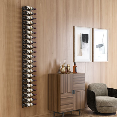 Indurial 42-Bottle Wall-Mounted Metal Wine Rack Kit in Matte Black – 84" Tall